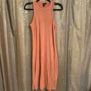Volcom Stonelight Clay Peach Orangey Racerback Midi Maxi Dress Med Flawed